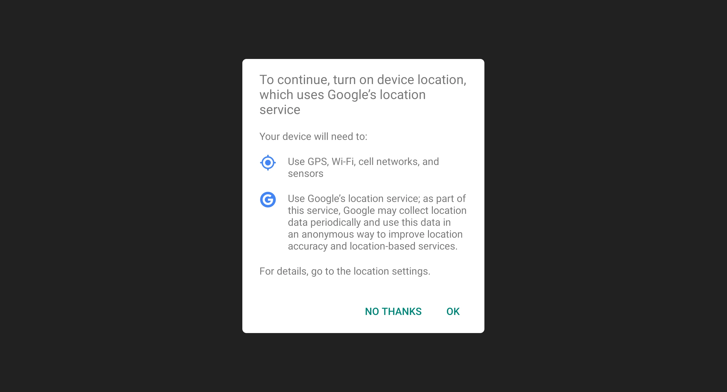 Location Settings Dialog