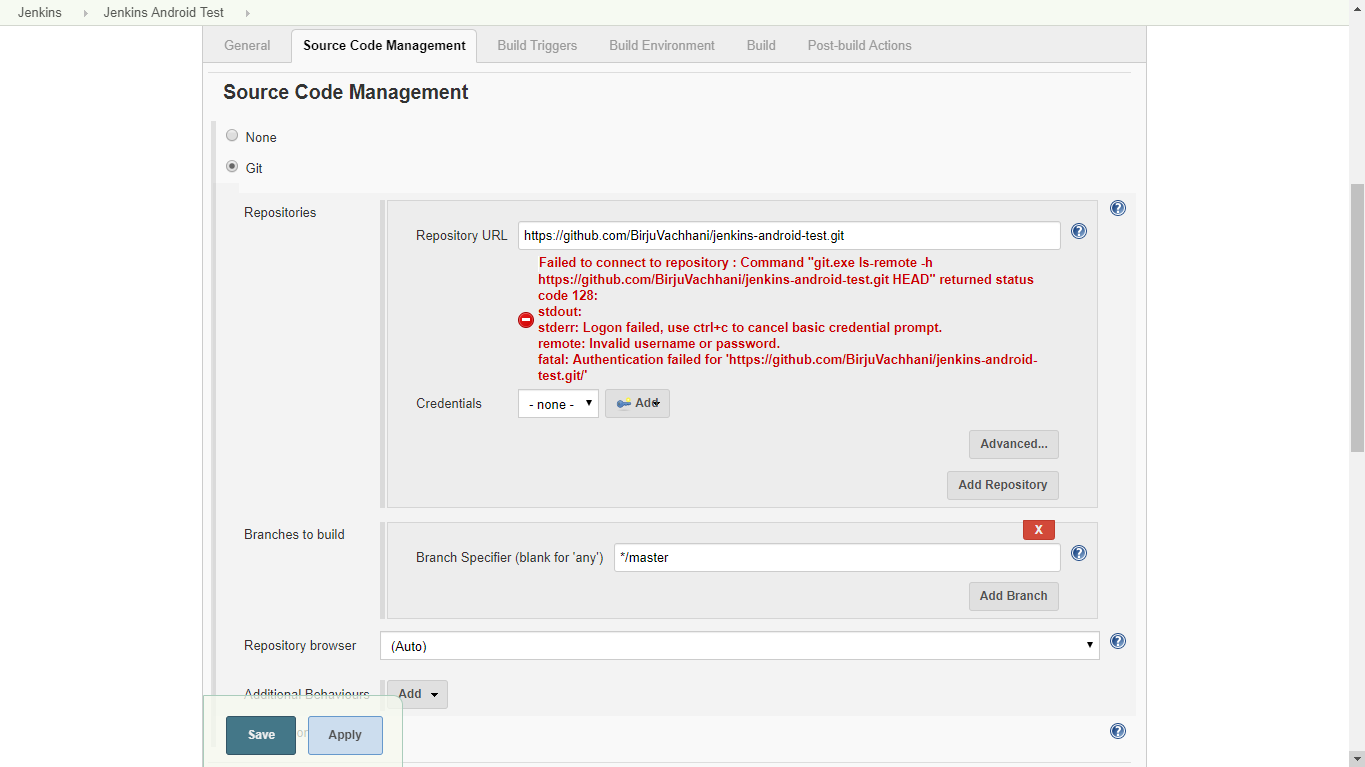 Jenkins Source Code Management