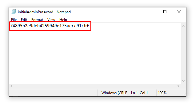 Initial Admin Password