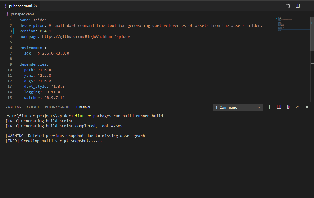 VS Code: Running build_runner Command with a Shortcut